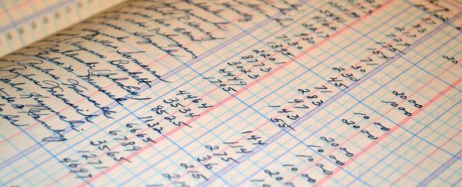 bookkeeping records in ink